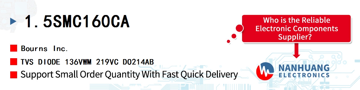 1.5SMC160CA Bourns TVS DIODE 136VWM 219VC DO214AB