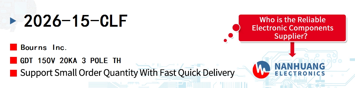 2026-15-CLF Bourns GDT 150V 20KA 3 POLE TH