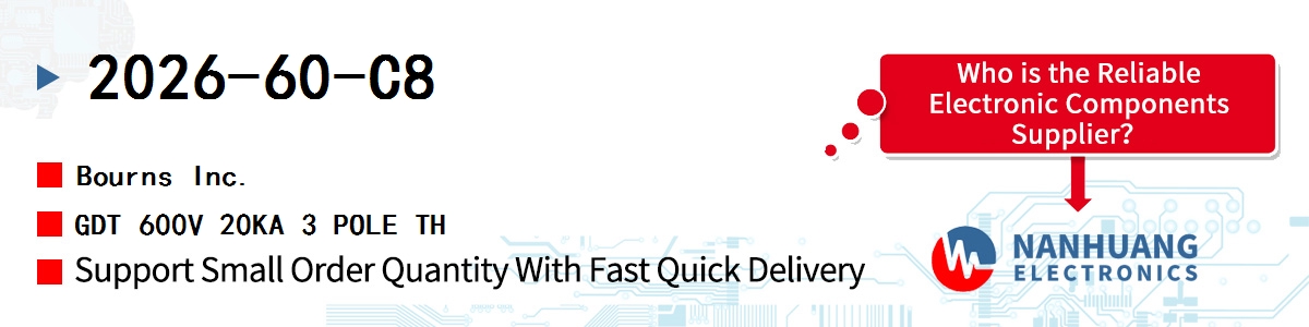 2026-60-C8 Bourns GDT 600V 20KA 3 POLE TH