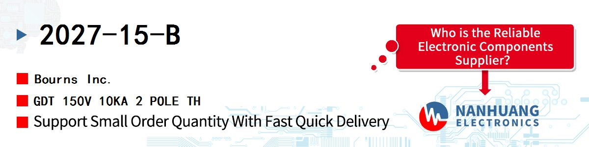 2027-15-B Bourns GDT 150V 10KA 2 POLE TH