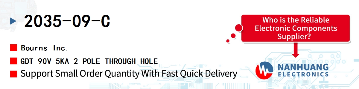 2035-09-C Bourns GDT 90V 5KA 2 POLE THROUGH HOLE