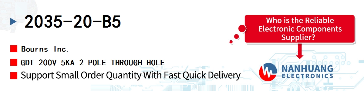 2035-20-B5 Bourns GDT 200V 5KA 2 POLE THROUGH HOLE