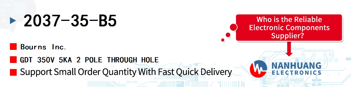 2037-35-B5 Bourns GDT 350V 5KA 2 POLE THROUGH HOLE