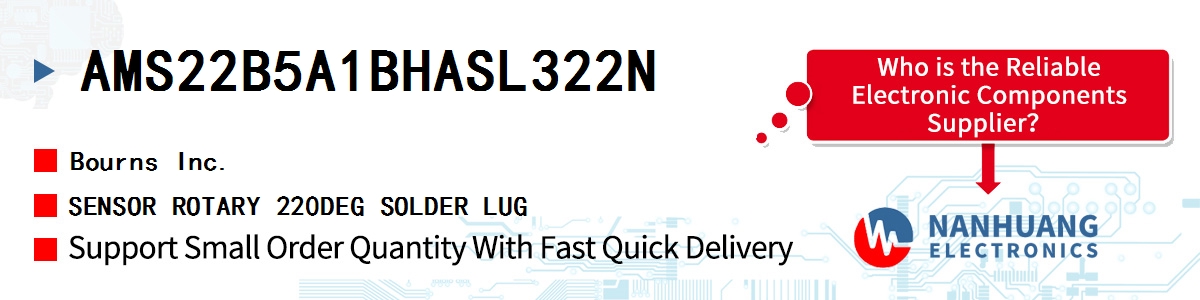 AMS22B5A1BHASL322N Bourns SENSOR ROTARY 220DEG SOLDER LUG