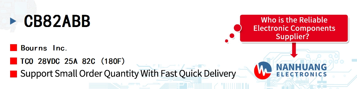 CB82ABB Bourns TCO 28VDC 25A 82C (180F)