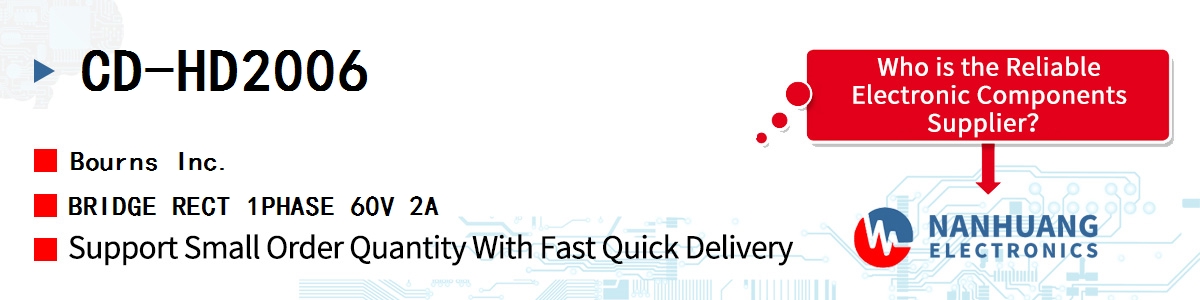 CD-HD2006 Bourns BRIDGE RECT 1PHASE 60V 2A