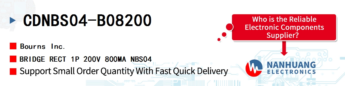 CDNBS04-B08200 Bourns BRIDGE RECT 1P 200V 800MA NBS04