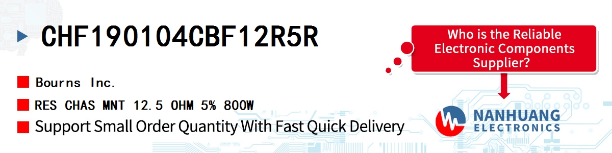CHF190104CBF12R5R Bourns RES CHAS MNT 12.5 OHM 5% 800W