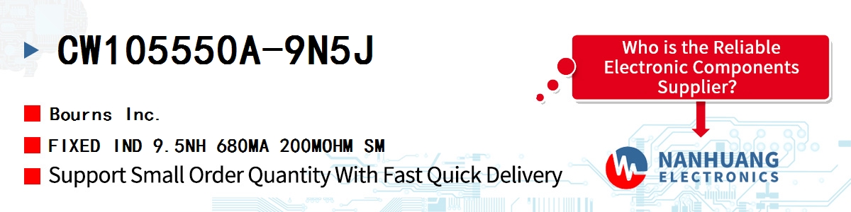 CW105550A-9N5J Bourns FIXED IND 9.5NH 680MA 200MOHM SM