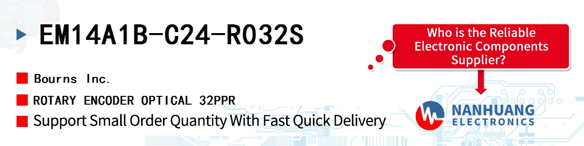 EM14A1B-C24-R032S Bourns ROTARY ENCODER OPTICAL 32PPR
