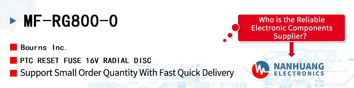 MF-RG800-0 Bourns PTC RESET FUSE 16V RADIAL DISC