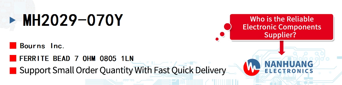 MH2029-070Y Bourns FERRITE BEAD 7 OHM 0805 1LN