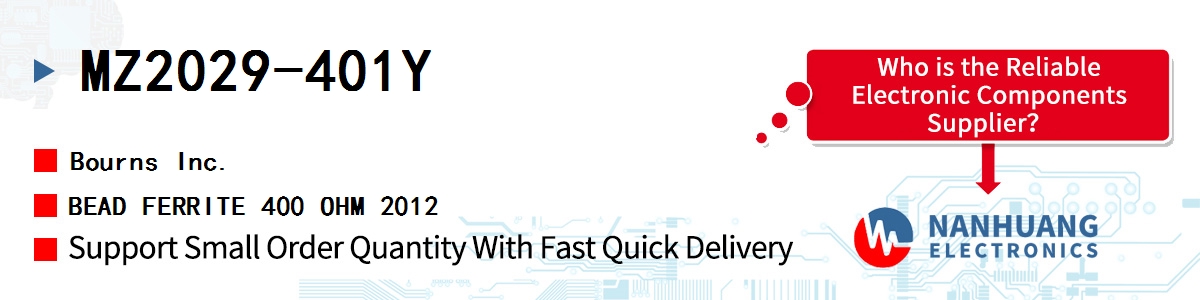 MZ2029-401Y Bourns BEAD FERRITE 400 OHM 2012