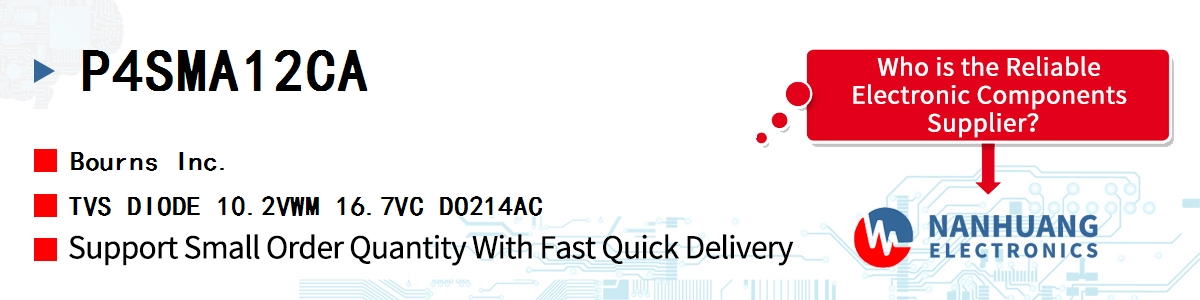 P4SMA12CA Bourns TVS DIODE 10.2VWM 16.7VC DO214AC