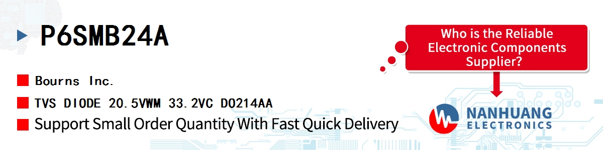 P6SMB24A Bourns TVS DIODE 20.5VWM 33.2VC DO214AA