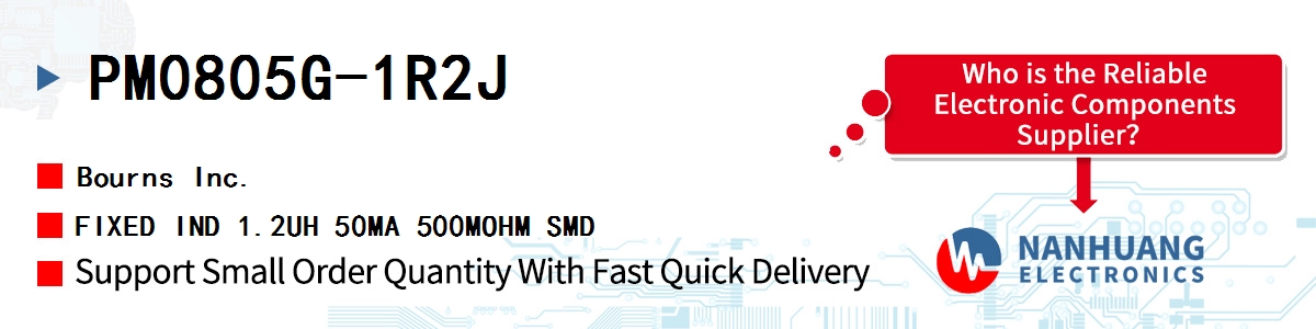 PM0805G-1R2J Bourns FIXED IND 1.2UH 50MA 500MOHM SMD