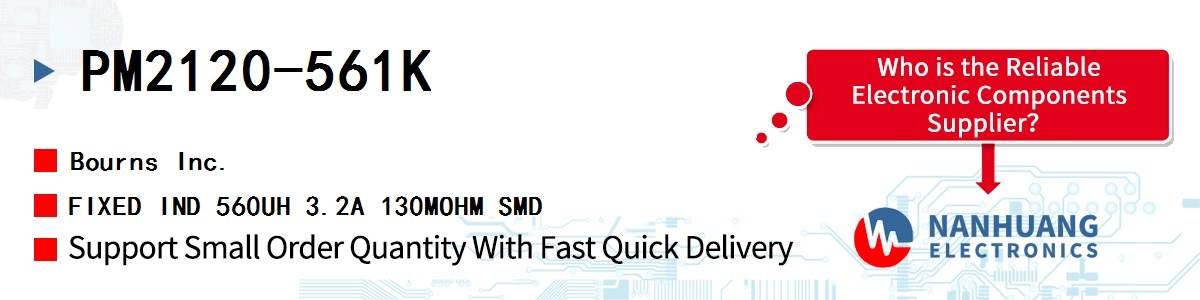 PM2120-561K Bourns FIXED IND 560UH 3.2A 130MOHM SMD