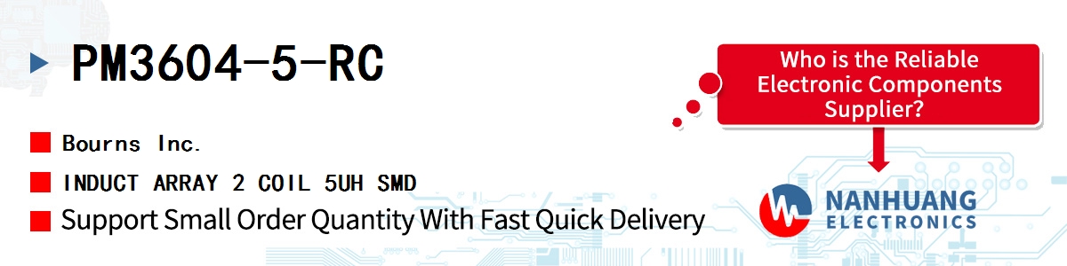 PM3604-5-RC Bourns INDUCT ARRAY 2 COIL 5UH SMD