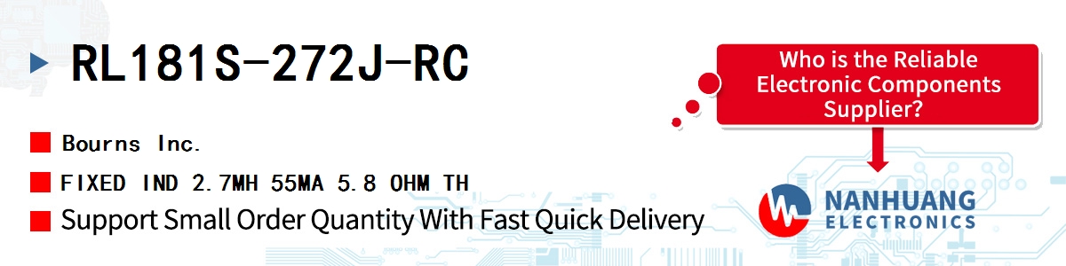 RL181S-272J-RC Bourns FIXED IND 2.7MH 55MA 5.8 OHM TH
