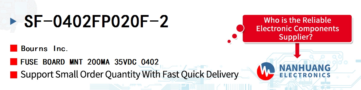 SF-0402FP020F-2 Bourns FUSE BOARD MNT 200MA 35VDC 0402