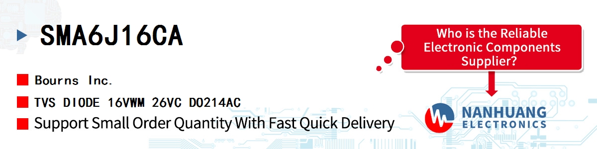 SMA6J16CA Bourns TVS DIODE 16VWM 26VC DO214AC