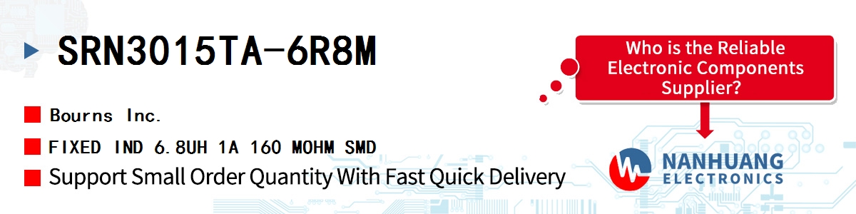 SRN3015TA-6R8M Bourns FIXED IND 6.8UH 1A 160 MOHM SMD