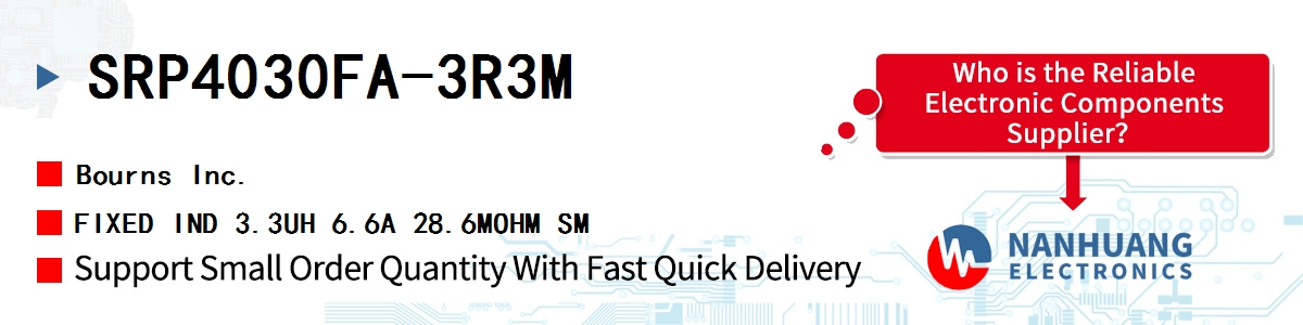 SRP4030FA-3R3M Bourns FIXED IND 3.3UH 6.6A 28.6MOHM SM