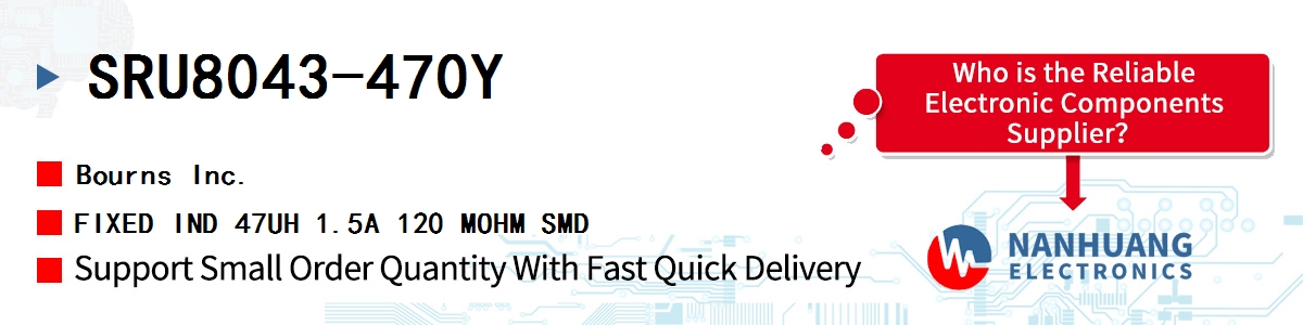 SRU8043-470Y Bourns FIXED IND 47UH 1.5A 120 MOHM SMD