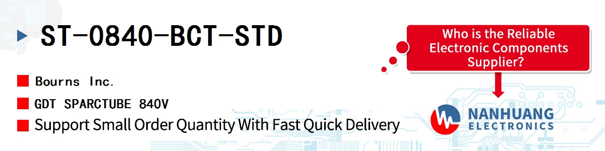 ST-0840-BCT-STD Bourns GDT SPARCTUBE 840V
