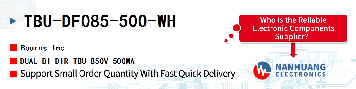 TBU-DF085-500-WH Bourns DUAL BI-DIR TBU 850V 500MA
